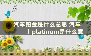 汽车铂金是什么意思 汽车上platinum是什么意